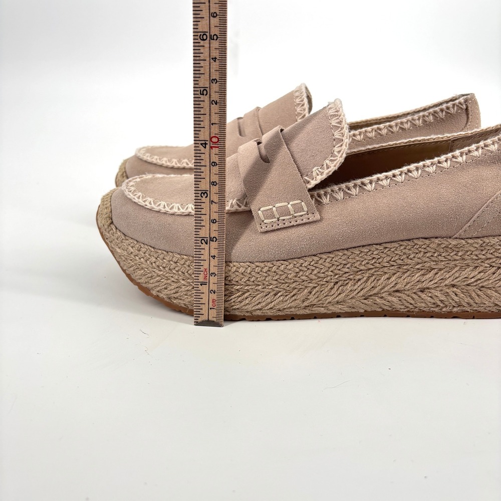 NWOT Dolce Vita Jalia Suede Platform‎ Espadrille Loafers Taupe Slip On Sz 9 - Picture 9 of 9